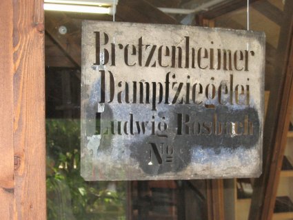 Historisches Schild der Bretzenheimer Dampfziegelei Ludwig Rosbach